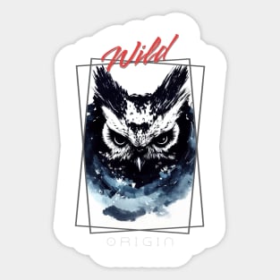 Owl Bird Wild Nature Free Spirit Art Brush Painting Sticker